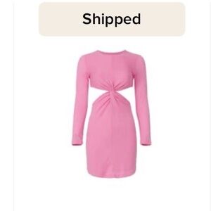 Third form pink dress with side slits/ open back